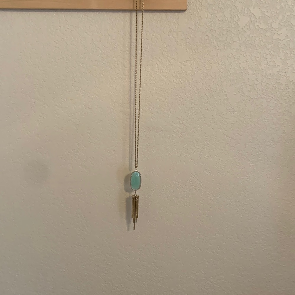 Kendra Scott Rayne Necklace with tassel in opaque Green